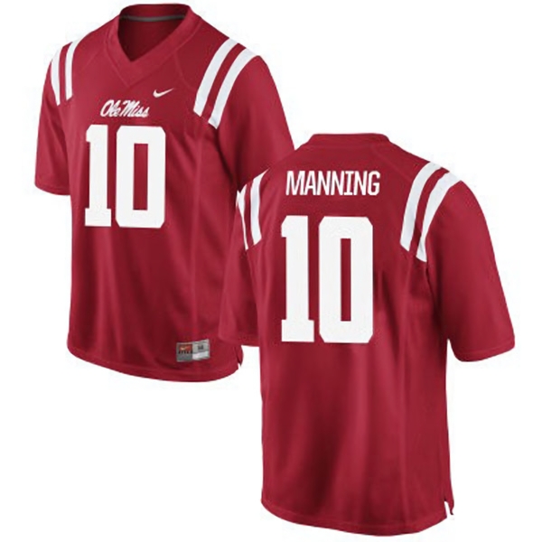 Ole Miss Rebels Men's NCAA Eli Manning #10 Red College Football Jersey DMB1149OJ